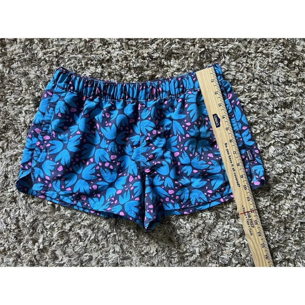 Patagonia Barely Baggies Shorts Womens Blue Floral Not Lined Size Small